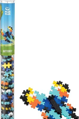 The PLUS PLUS 3D Bug Building Block Set, Insect Stem Toys for Kids, 70 Interlocking Pieces - Butterfly Mini Maker Tube Kit
