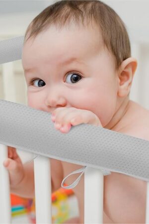 3 PC Crib Rail Covers for Teething,Bed Rail Guard，Protector for Sides,Reversible Guard Rail Protector for Full Size Crib(New-Gray)