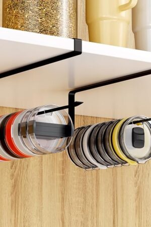 2 PCS Tumbler Lid Organizers, Ample Lid Capacity Up to 30 Lids, No Adhesive No Drill Yeti Lid Organizer Holder Inside Cabinet, Space-Saving Yeti Stanley Tumbler Cup Lid Holder Organizer for Kitchen