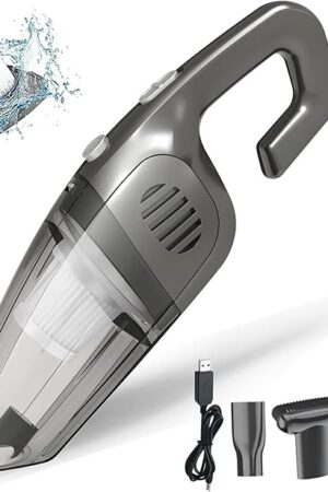 BZY Handhled Vacuum Cordless Portable,16500Pa High Power Rechargeable with Multi Accessories Lightweight Small Portable Dust Busters Cordless Rechargeable for Car,Office and Home Cleaning Grey