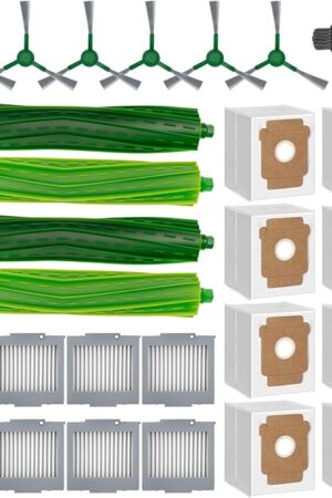 27 Pack Replacement Parts Accessories for iRobot Roomba Max 705 Vac/Plus 504 Vac Robot Vacuum, 2 Set Rubber Brush & 8 HEPA Filter & 8 Dust Bag & 6 Side Brush with 1 Cleaning Tool
