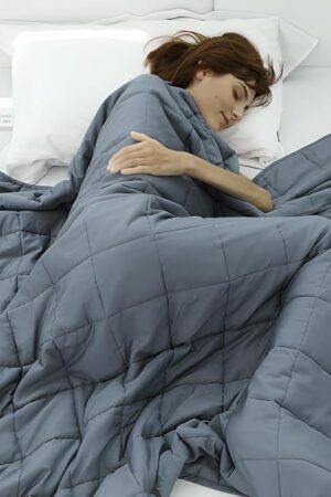 Weighted Idea Weighted Blanket for Adults (Dark Grey,48"x72",15lbs) Cooling Breathable Heavy Blanket with Premium Glass Beads All-Season Soft Thick Blanket
