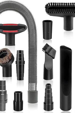 12-Piece for Shark Vacuum Attachments Cleaning Kit(Suitable for “Round? I.D. Connections, Not for ‘D’ or “Rectangular? I.D. Connections Including) With Dryer Lint Vac Attachment/Flexible Crevice Tool