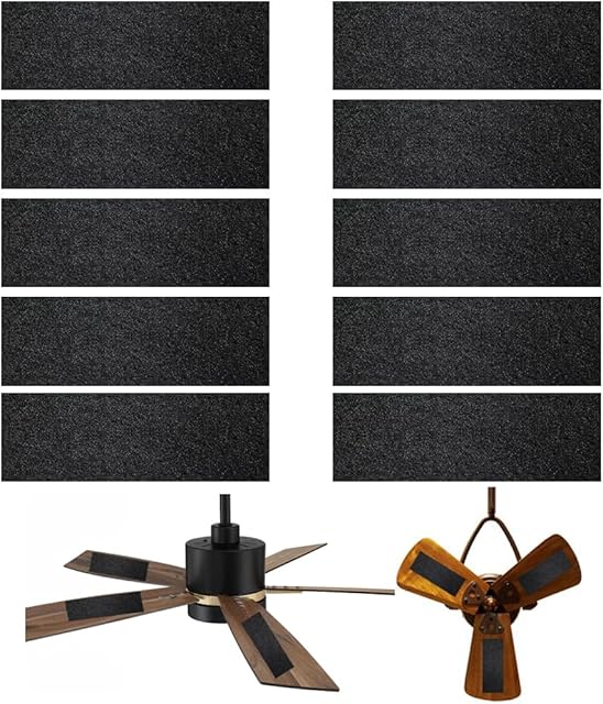 10 Pack Ceiling Fan Filters for Blades - Ceiling Fan Air Purifier Pads - Activated Coconut Carbon Fan Filter for Ceiling Fan - Ceiling Fan Accessories Dust Catcher