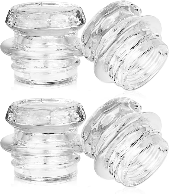 4Pcs Coffee Percolator Glass Top Replacement - Percolator Glass Top Replacement for Coleman Gsi Eurolux Texsport Stansport Percolators and More Percolator Coffee Pot Glass Knob(Transparent)