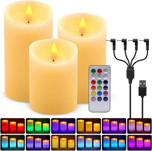 ALED LIGHT Rechargeable Candles LED Candles RGB Warm White