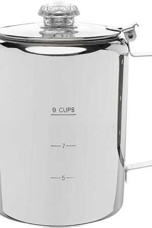 COLETTI Bozeman Percolator Coffee Pot — NO Aluminum or Plastic [9 cup]