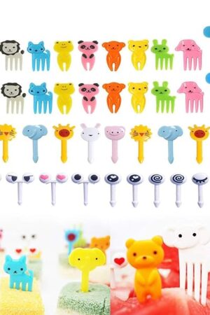 40PCS Animal Fruit Food Picks, Bento Box Picks, Mini Cartoon Animal Food Toothpicks, Lunch Bento Forks Picks for Kids