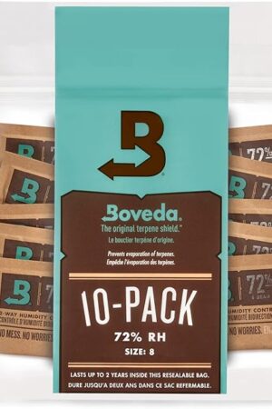 Boveda 72% RH 2-Way Humidity Control – Restores & Maintains Humidity – All in One Solution for Humidification- Patented Technology - Convenient & Versatile - 10 Count Resealable Bag
