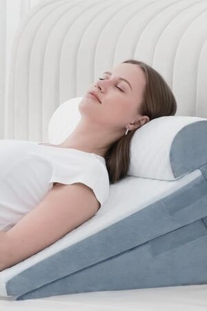 Bed Wedge Pillow for Sleeping 3Pcs, Adjustable 4.5&7.5&12 Inch Memory Foam Wedge Pillow, Triangle Wedge Pillow Post Surgery Pillow for Acid Reflux, Heartburn, Snoring, Legs and Back Pain