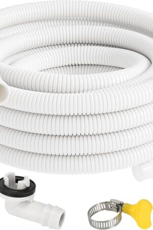 BEWAVE Air Conditioner Drain Hose Kit, Universal Durable Drain Pipe for Mini Split AC Ductless Heat Pump, Portable AC Washer Dishwasher, 20 FT