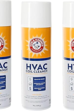 Arm & Hammer Biodegradable HVAC and Air Conditioner Coil Cleaner Foam Aerosol Spray, No Rinse, 19 fl. oz, AHCC-19 3 Pack