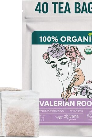 Valerian Root Tea Organic (40 Tea Bags) - Valerian Tea, Valerian Root Herb – Calming Herbal Infusion for Sleep, Healthy Stress Response