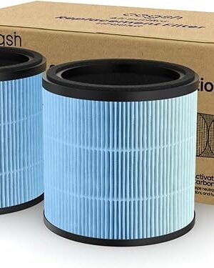 AP005C Series Genuine HEPA Air Filter Replacement, Upgraded 4-in-1 Air Filter for Smoke, Pollen, Dander, Hair, Dust, Odors, 2-Pack