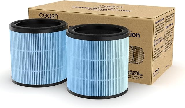 AP005C Series Genuine HEPA Air Filter Replacement, Upgraded 4-in-1 Air Filter for Smoke, Pollen, Dander, Hair, Dust, Odors, 2-Pack