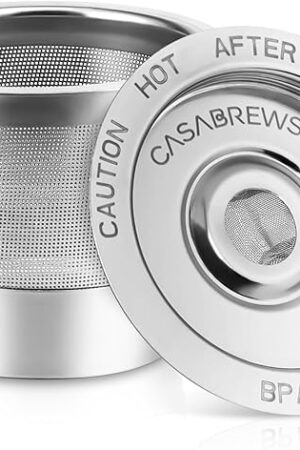CASABREWS CASKF01 Reusable K Cups Coffee Pods for Keurig, Universal Stainless Steel Refillable Reusable K Cup Coffee Filters Compatible with Keurig 1.0 Coffee Machines, Eco-Friendly, BPA-Free
