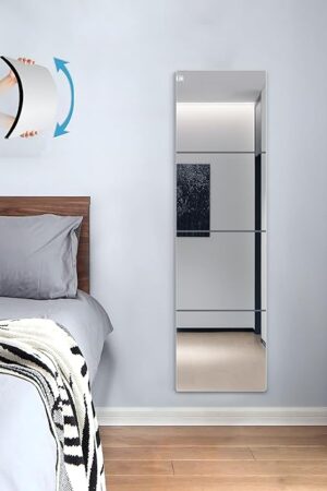 Wall Mirrors for Bedroom Door,Unbreakable Full Length Wall Mirror Tiles,shatterproof Mirror for Kids 4 Pack 10" x10,Workout for Home Gym Body,Closet Mirror Wall Home Gym