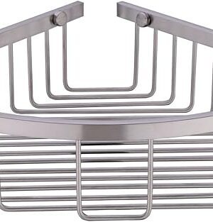 304 Stainless Steel Shower Caddy Corner Basket Shelf Bathroom Organizer Wall Mounted Storage, Brushed Nickel
