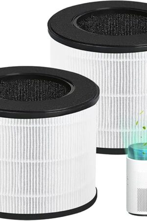 Airmega 100 Filter Replacement, Compatible with Coway Airmega 100 Air Purifier, 3-in-1 H13 True HEPA and Deodorization Filters (Airmega 100 Filter 2Pack)