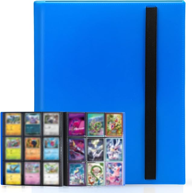 The Trading Card Binder,9 Pocket 20 Pages 360 Cards,Collector Album,Card Folder for Collectible Games, Sports,MTG,TCG(Blue)