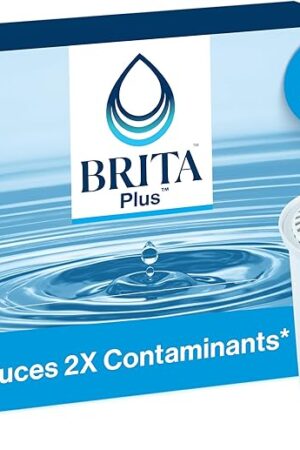 Brita Plus Water Filter, BPA-Free, High-Density Replacement Filter for Pitchers and Dispensers, Reduces 2x Contaminants*, Lasts Two Months or 40 Gallons, Includes 3 Filters