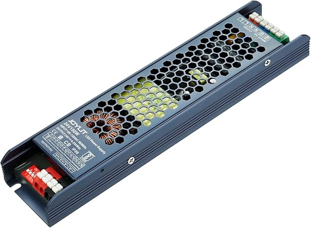 JOYLIT 24V Power Supply 150W CE, 100-130V AC Convert to DC 24 Volt LED Driver 6.25A Max, Ultra Thin Fanless LED Transformer for LED Tape, 3D Printer, CCTV (24V 150W)