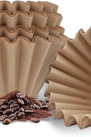 Disposable Small Coffee Filters,100PCS Unbleached Basket Coffee Paper Filter for Ninja Pods & Grounds Specialty Single-Serve Coffee Maker PB051 PB041, Kalita Wave Dripper 155, Pour Over Coffee Maker