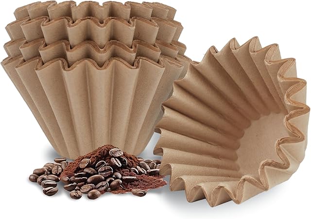 Disposable Small Coffee Filters,100PCS Unbleached Basket Coffee Paper Filter for Ninja Pods & Grounds Specialty Single-Serve Coffee Maker PB051 PB041, Kalita Wave Dripper 155, Pour Over Coffee Maker