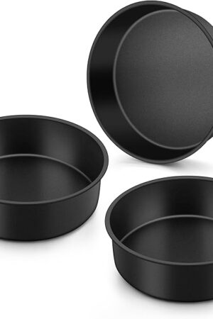 6 Inch Small Cake Pans Sets of 3 for Baking, Round Smash Cake Baking Pans for Birthday Wedding, Stainless Steel Core with Nonstick Coating