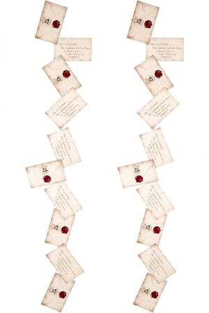 CON*QUEST Journals Harry Potter Official Floating Hogwarts Acceptance Letter Decoration, 40 Letter Cards & Nylon String for Hanging, Home Decor, Officially Licensed (40-Pieces, 4 String of 10 Letter)