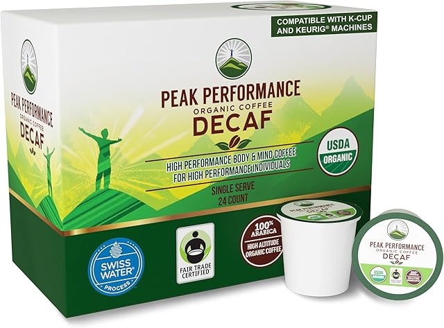 USDA Organic Decaf Coffee Pods. Compatible With K-CUP And Keurig Machines. High Altitude USDA Organic Decaf Coffee. Fair Trade Beans Medium Roast Single Serve Decaffeinated 24 Count Recyclable Cups