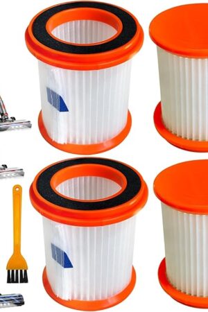 4 Pack HEPA Filters Fits MOOSOO XL618 Pro Type Cordless Stick Vacuum Cleaner, Also Fits Voweek VW-VC08 Cordless Vacuum