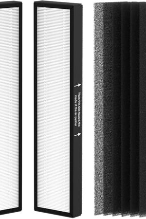 2-Pack 182550 Replacement Filter Compatible with Bionair BAP536UV-U and Holmes HAP537UV / 2141139 Purifiers, with 6×Carbon Pre-Filter