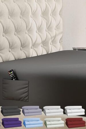 DREAMCARE King Fitted Sheet Only - Extra Deep Pocket Fitted Sheet - Fits up to 21 inch Mattress - Deep Pocket King Sheets - Hotel Luxury - Oeko-Tex Certified Sheets - (Grey)