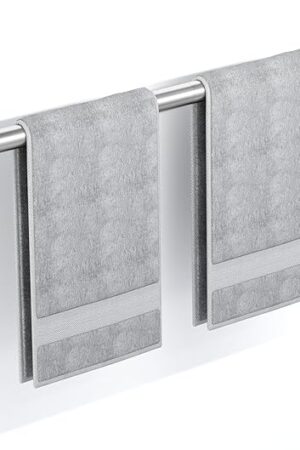 Brushed Nickel Towel Bar, 18 Inch Towel Racks for Bathroom Wall Mounted, SUS304 Stainless Steel Bathroom Towel Holder, Total Length 20.4 Inch Towel Bars