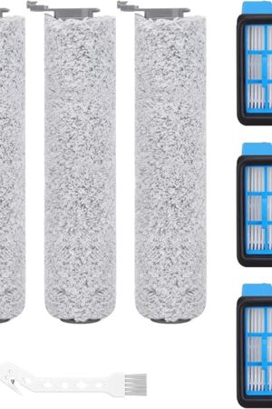 3882 Roller Brush Filter Replacement Part Compatible with Bissell CrossWave OmniForce 3882/3883 /3967F/3970F,3 Brush Rollers,3 Heap Filter,1 Cleaning Brush Accessories Kit