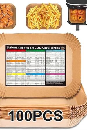 Air Fryer Liners, 100PCS Disposable Rectangle Air Fryer Parchment Paper Liners for All 8QT-10QT Dual Basket Fryer, 8.6''x5.5'' Baking Paper, Air Fryer Accessories for Ninja DZ201 DZ401 DZ550 DZ302