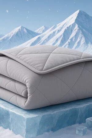 ZonLi Cooling Blanket for Hot Sleepers 50"x70", Q-Max 0.5 Lightweight Cool Touch Breathable Summer Blanket for Night Sweats, All-Season Cold Blankets, Mist Gray