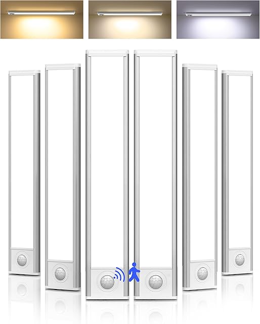 LED Under Cabinet Lighting Motion Sensor Light Under Cabinet Lights Under Counter Lights 3 Color Temps 6Pack
