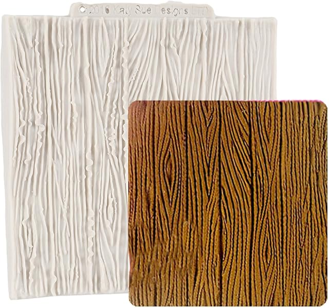 Wood Grain Tree Bark Silicone Molds Tree Bark Texture Fondant Impression Mat for Cake Decoration Cupcake Topper Chocolate Candy Polymer Clay Gum Paste