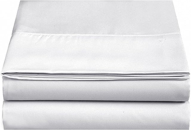 4U'LIFE Single Flat Bed Sheet, Ultra Soft & Comfortable Double Burshed Micrifiber(White, Twin)