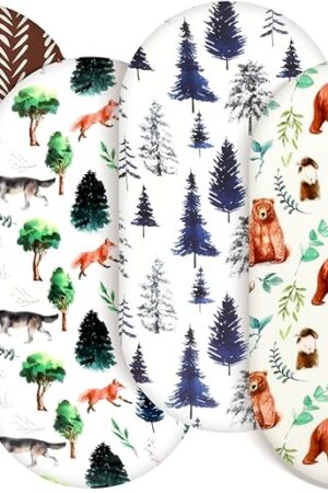 4 Pack Baby Bassinet Sheets Set Unisex Baby Boys or Girls