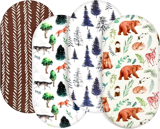 4 Pack Baby Bassinet Sheets Set Unisex Baby Boys or Girls