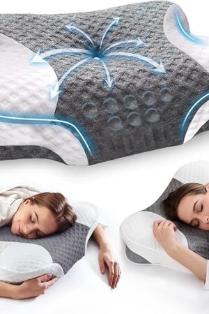 Cervical Neck Pillows with Memory Foam - Neck Pillows for Pain Relief Contour Memory Foam Pillows Ergonomic Neck Support - Adjustable Orthopedic Bed Pillows with Breathable Pillowcase for Sleeping