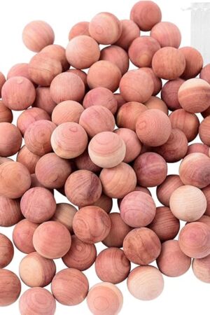 Cedar Balls for Clothes Storages, 100pc Red Cedar Balls for Closets and Drawers with 3 Satin Bags