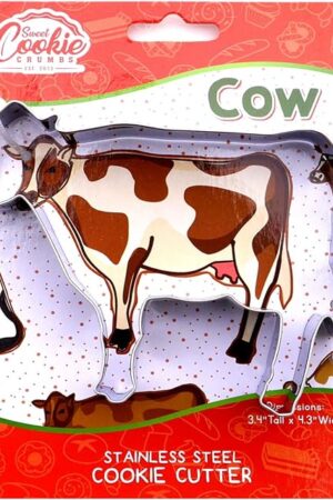 Cow Farm Animal Cookie Cutter, Premium Food-Grade Stainless Steel, Dishwasher Safe (Cow)