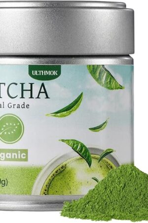 Ceremonial Grade Matcha Green Tea Powder, 1.06 Oz/30g, 100% Organic | No Additives | Gluten-Free | Vegan