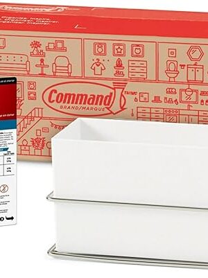 Command Wall and Cabinet Organizer with Water Resistant Command Strips, Organize Your Bathroom, Easy to Open Packaging