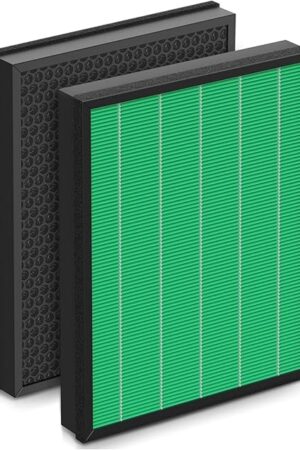 400/400S Filter Replacement Compatible with Coway AIRMEGA Max2 400 400S 400(G) 400S(G) Air Purifier, Max2 HEPA Green and Activated Carbon Filter Set, AP-2015-FP, 1 Set