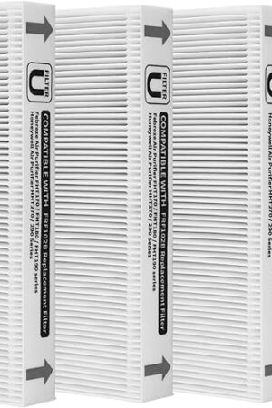 4-Pack FRF102B Replacement Filter Compatible with Febreze FRF102B/FHT170/FHT180/FHT190 Purifiers and Honey-well Clean U Filter HRF201B/HHT270/HHT290 Purifiers